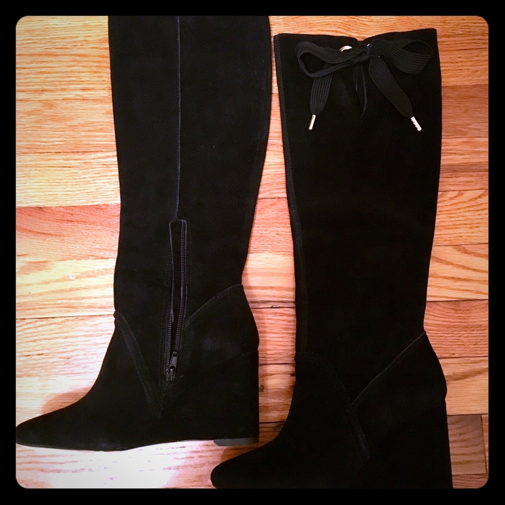 NWOT Kate Spade Gayle Suede Wedge Boots